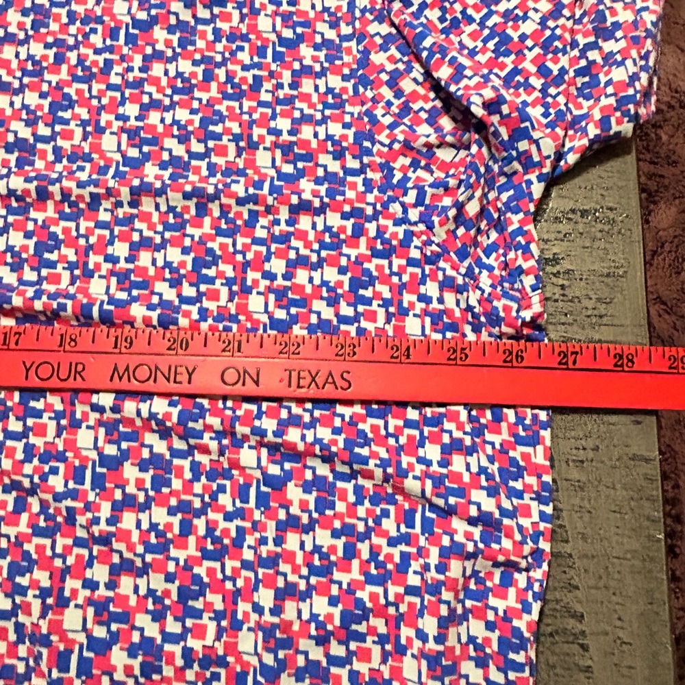 IBKUL Men's Geometric Polo - Red, Blue, White - Picture 7 of 9